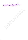 Anatomy and Physiology Exam 3 Questions And Answers