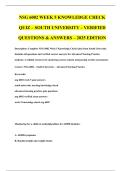 NSG 6002 Week 5 Knowledge Check Quiz Solutions &vert; South University &vert; Advanced Nursing Practice Questions with Correct Answers for Exam Preparation