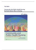 Test Bank For Community and Public Health Nursing&comma; 10th Edition&comma; By Cherie Rector&comma; Mary Jo Stanley&comma; All Chapters 1-30&comma; GRADED A&plus;