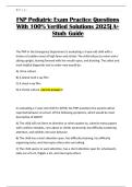 FNP Pediatric Exam Practice Questions With 100&percnt; Verified Solutions 2025&vert; A&plus; Study Guide