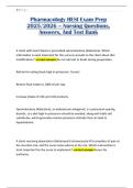 Pharmacology HESI Exam Prep 2025&sol;2026 &ndash; Nursing Questions&comma; Answers&comma; And Test Bank