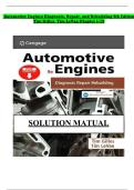 Complete Solutions Manual for Automotive Engines&colon; Diagnosis&comma; Repair&comma; and Rebuilding&comma; 9th Edition by Gilles&comma; Chapter 1-19&period; &lpar;PDF&rpar;