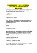 PRAXIS BOOK PRACTICE EXAM QUESTIONS WITH CORRECT ANSWERS