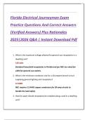 Florida Electrical Journeyman Exam  Practice Questions And Correct Answers  &lpar;Verified Answers&rpar; Plus Rationales  2025&vert;2026 Q&A &vert; Instant Download Pdf 