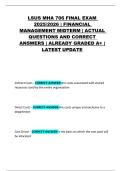 LSUS MHA 706 FINAL EXAM  2025&sol;2026 &vert; FINANCIAL MANAGEMENT MIDTERM &vert; ACTUAL  QUESTIONS AND CORRECT  ANSWERS &vert; ALREADY GRADED A&plus; &vert; LATEST UPDATE