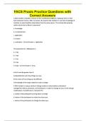 FACS Praxis Practice Questions with Correct Answers