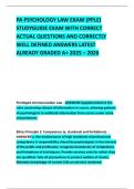 PA PSYCHOLOGY LAW EXAM &lpar;PPLE&rpar; STUDYGUIDE EXAM WITH CORRECT ACTUAL QUESTIONS AND CORRECTLY WELL DEFINED ANSWERS LATEST ALREADY GRADED A&plus; 2025 &ndash; 2026