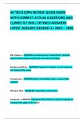 AV TECH EOPA REVIEW GUIDE EXAM WITH CORRECT ACTUAL QUESTIONS AND CORRECTLY WELL DEFINED ANSWERS LATEST ALREADY GRADED A+ 2025 – 2026
