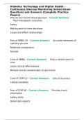 Diabetes Technology and Digital Health - Continuous Glucose Monitoring Solved Exam Questions and
