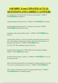 IAB DBPC Exam UPDATED ACTUAL  QUESTIONS AND CORRECT ANSWERS
