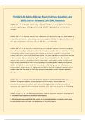 Florida 3-20 Public Adjuster Exam Outlines Questions and 100&percnt; Correct Answers &vert; Verified Solutions