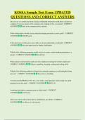 KOSSA Sample Test Exam UPDATED  QUESTIONS AND CORRECT ANSWERS