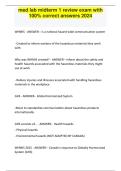 med lab midterm 1 review exam with  100&percnt; correct answers 2026 question and answer 