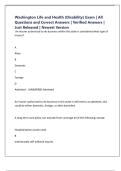Washington Life and Health &lpar;Disability&rpar; Exam &vert; All Questions and Correct Answers &vert; Verified Answers &vert; Just Released &vert; Newest Version