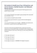 NC Accident & Health Exam Prep &vert; All Questions and Correct Answers &vert; Verified Answers &vert; Just Released &vert; Newest Version