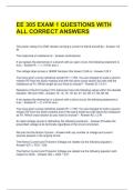 EE 305 EXAM 1 QUESTIONS WITH ALL CORRECT ANSWERS 
