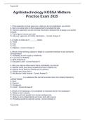 Agribiotechnology KOSSA Midterm  Practice Exam 2025