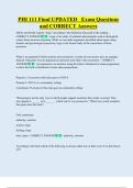 PHI 111 Final UPDATED   Exam Questions  and CORRECT Answers 