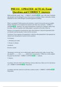PHI 111   UPDATED  ACTUAL Exam  Questions and CORRECT Answers 