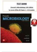 TEST BANK Prescott's Microbiology 12th Edition by Joanne Willey All Chapter 1 - 42 Complete
