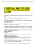 EE 305 EXAM QUESTIONS AND CORRECT ANSWERS ALREADY PASSED 