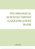 TEST BANK PSYCHOLOGICAL SCIENCE 6TH EDITION BY MICHAEL S&period; GAZZANIGA &vert; Complete Guide A&plus;