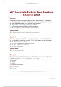 VATI Green Light Predictor Exam Questions & Answers Latest