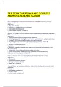 EES EXAM QUESTIONS AND CORRECT ANSWERS ALREADY PASSED