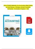 SOLUTIONS MANUAL for Accounting 28th Edition by Carl Warren&comma; Christine Jonick & Jennifer Schneider&period; &lpar;Complete Chapters 1-26&rpar;