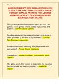 GAME DESIGN EOPA 2025&sol; 2026 LATEST 2025&sol; 2026  ACTUAL EXAM WITH COMPLETE QUESTIONS AND  CORRECT DETAILED ANSWERS &lpar;100&percnt; VERIFIED  ANSWERS&rpar; &vert;ALREADY GRADED A&plus;&vert; &vert;&vert;VERIFIED  EXAM&excl;&excl;&excl;&vert;&vert; &vert;&vert;LATEST EXAM&excl;&excl;&excl;&vert;&vert; 