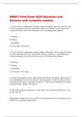MN551 Final Exam 2025 Questions and  Answers with complete solution
