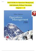 TEST BANK for Operations Management&comma; 11-14th Edition by William J ISBN&colon;9781260575712 Stevenson
