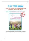 TEST BANK For Essentials of Pediatric Nursing 4th Edition By Kyle Carman&comma; Verified Chapters 1 - 29 &comma; Complete Newest Version