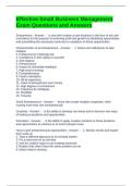 Effective Small Business Management Exam Questions and Answers