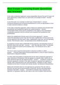 Real Estate Licensing Exam Questions and Answers