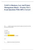NASCLA Business&comma; Law And Project Management &lpar;Basic&rpar; - Practice Test 2 Exam Questions With 100&percnt; Correct&excl;