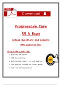 Progressive Care RN A Exam &lpar;Latest 2025 &sol; 2026&rpar;&colon; Most Comprehensive Qs & Ans - to Pass the Exam&comma; 100&percnt; Verified