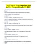 Fire Officer III Exam Questions And Verified Answers &vert; Graded A&plus; 2025