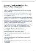 Issues & Trends Module 5&period;04&period; The Nurse-s Role in Research Questions and Answers 2025