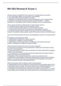 RN 504 Research Exam 1 Questions and Answers 100&percnt; Solved