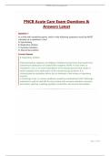 PNCB Acute Care Exam Questions & Answers Latest