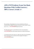 APEA FNP Predictor Exam Test Bank Questions With Verified Answers &vert; 100&percnt; Correct &vert; Grade A &plus;