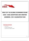 WGU C211 OA Global Economics Exam &lpar;2025 &sol; 2026&rpar; Questions and Verified Answers&comma; 100&percnt; Guarantee Pass