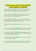 CPSM Exam 3 UPDATED QUESTIONS  AND CORRECT ANSWERS