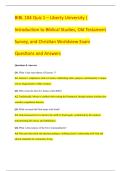 BIBL 104 Quiz 1 &ndash; Liberty University &vert; Introduction to Biblical Studies&comma; Old Testament Survey&comma; and Christian Worldview Exam Questions and Answers
