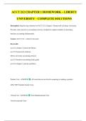 ACCT 212 CHAPTER 1 HOMEWORK &ndash; LIBERTY UNIVERSITY &ndash; COMPLETE SOLUTIONS