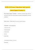 NURS 215 Exam 1 Questions And Answers Latest Update Graded A&plus;