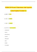 NURS 215 Exam 1 Questions And Answers Latest Update Graded A&plus;