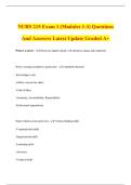 NURS 215 Exam 1 &lpar;Modules 1-3&rpar; Questions And Answers Latest Update Graded A&plus;