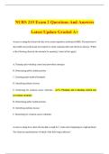 NURS 215 Exam 2 Questions And Answers Latest Update Graded A&plus;